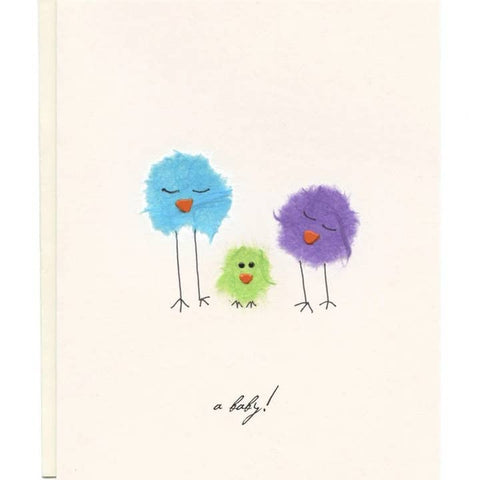 A Baby! Three Birds Greeting Card - Greeting Card - Flaunt Cards