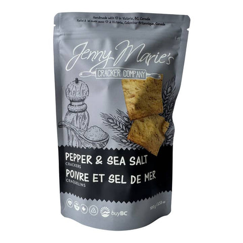 Black Pepper & Sea Salt Crackers - Snack - Jenny Marie's Cracker Company