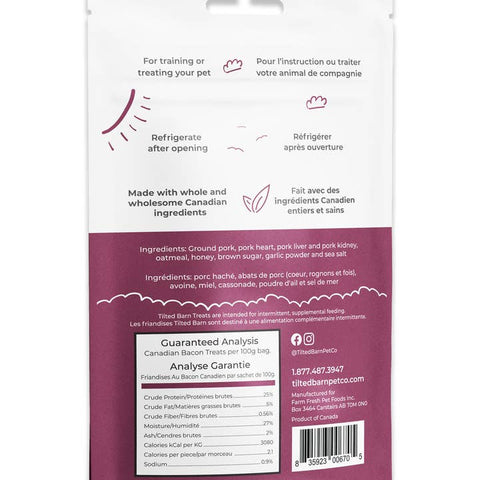 Canadian Bacon Treats For Dogs - Dog Food - Tilted Barn
