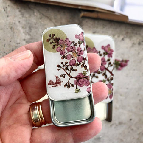 Cherry Blossom & Swallow Notions Tin - Craft - Firefly Notes