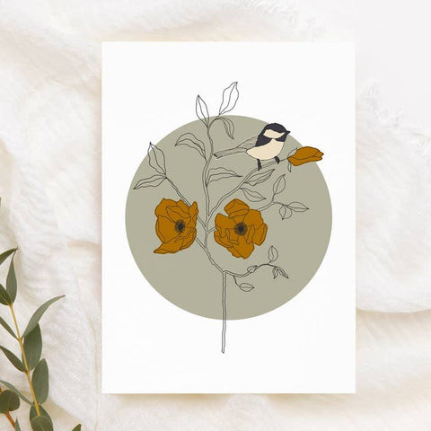 Chickadee Greeting Card - Greeting Card - Kourtni Gunn Art