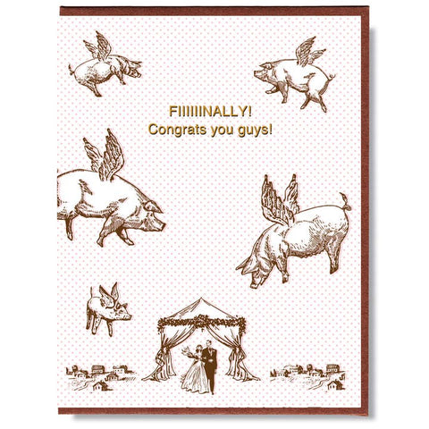 Congrats You Guys! Engagement Wedding Card - Greeting Card - Smitten Kitten