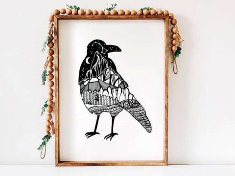 Crow Print (Unframed) - Art Print - Mountain Mornings