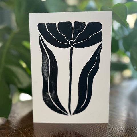 Floral Block Print Greeting Card - Greeting Card - Kourtni Gunn Art