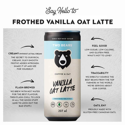Frothed Vanilla Oat Latte - Coffee - Two Bears
