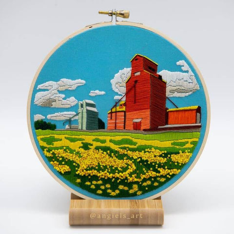 Grain Elevators DIY Embroidery Kit - Craft - Angiels Art