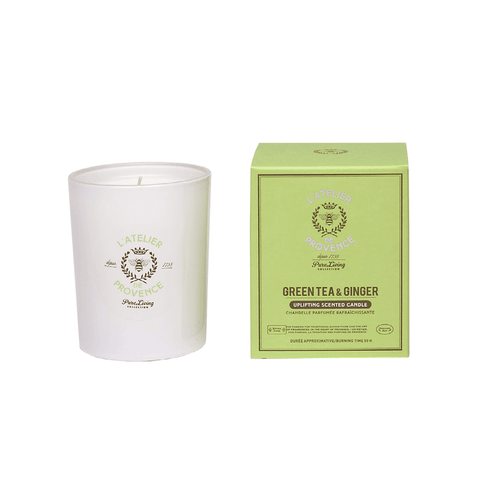 Green Tea & Ginger Uplifting Scented Soy Candle - candle - L'Atelier de Provence