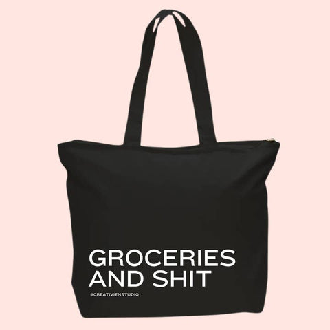 Groceries and Shit Tote Bag - Bag - Creativien Studio
