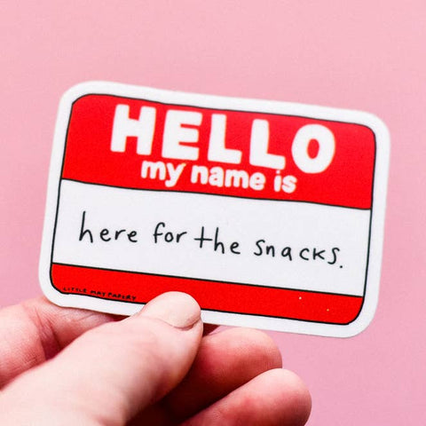 Here For the Snacks Vinyl Sticker - Sticker - Little May Papery