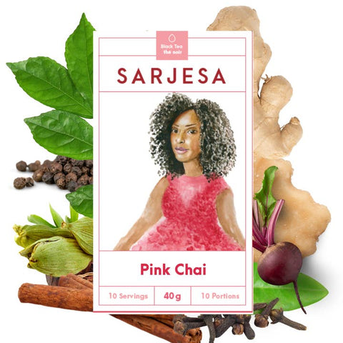 Instant Pink Chai Tea Latte Powder | Beet Powder & Maple - Tea - Sarjesa Tea