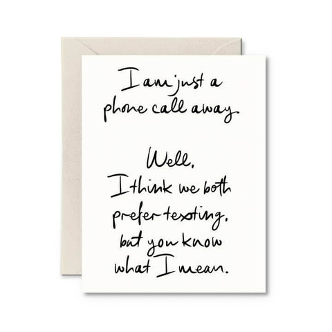 Just A Phone Call Away Card - Greeting Card - Pretty By Her