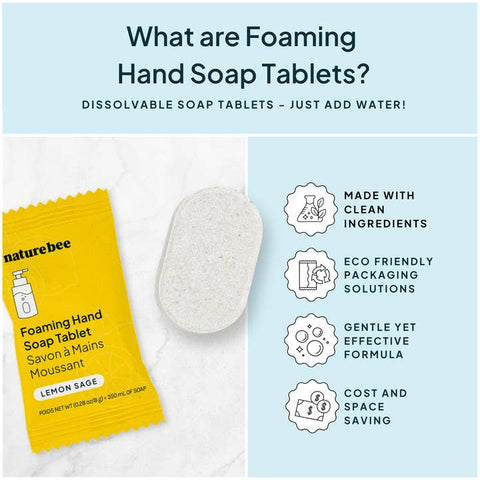 Lemon Sage Foaming Hand Soap Tablet - Hand Soap - Nature Bee