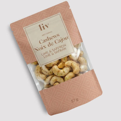 Lime & Saffron Cashews (57g) - Candy - liv artisanal