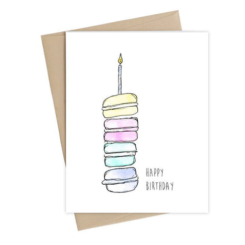 Macaron Happy Birthday Card - Greeting Card - Little May Papery
