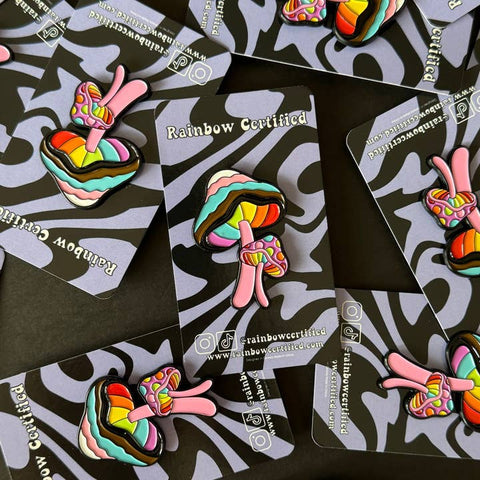 Mushroom Rainbow Pride Enamel Pin - Pin - Rainbow Certified