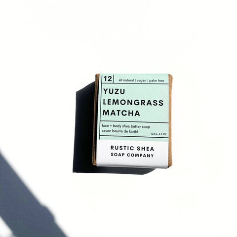 No.12 Yuzu Lemongrass Matcha Bar Soap - Bar Soap - Rustic Shea Soap Company