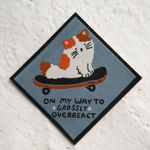 On My Way To Overreact Woven Sticky Patch - Patches - Stay Home Club