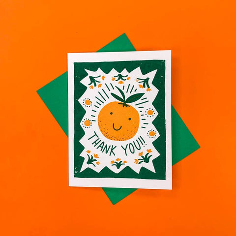 Orange Thank You!! Greeting Card - Greeting Card - Secret Planet
