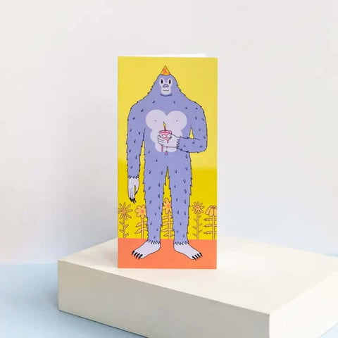 Panoramic Yeti Sasquatch Birthday Card - Greeting Card - Paperole
