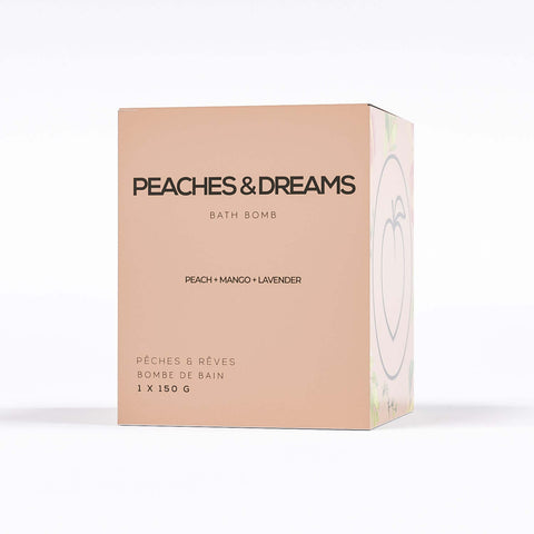 Peaches & Dreams Bath Bomb - Bath Bomb - Bare Skin Bar