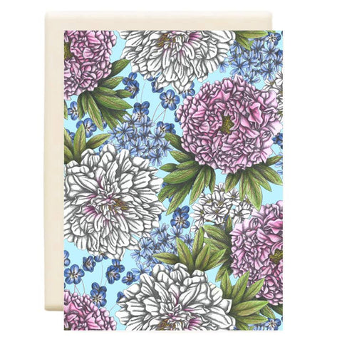 Peony Garden Greeting Card - Greeting Card - Inkwell Cards