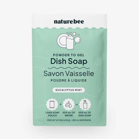 Plastic Free Dish Soap - Powder To Gel (Choose Scent) - Cleaner - Nature Bee