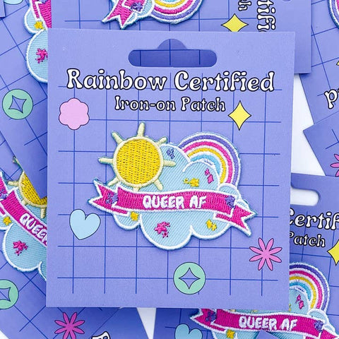 Queer AF Iron-On Embroidered Patch - Patches - Rainbow Certified