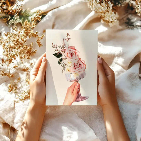 Raise a Glass Floral Photography Greeting Card - Greeting Card - Still Wild