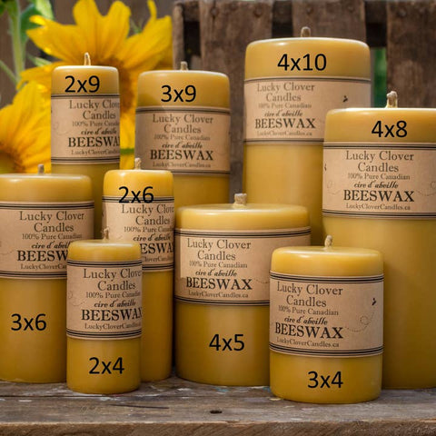 Smooth Pillar Beeswax Candles (Choose Size) - Candle - Lucky Clover Candles