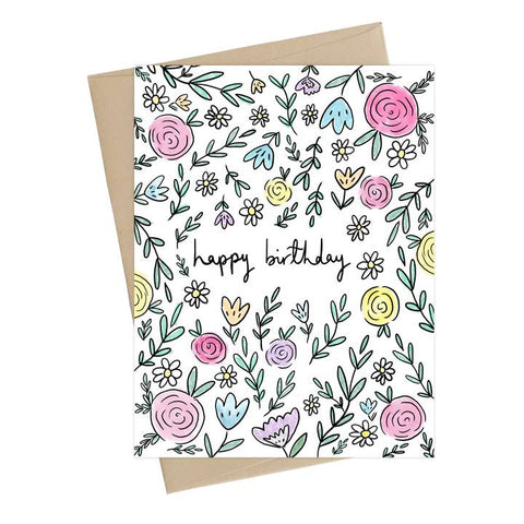 Summer Flowers Birthday Card - Greeting Card - Little May Papery