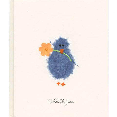 Thank You Blue Bird with Flower Card - Greeting Card - Flaunt Cards