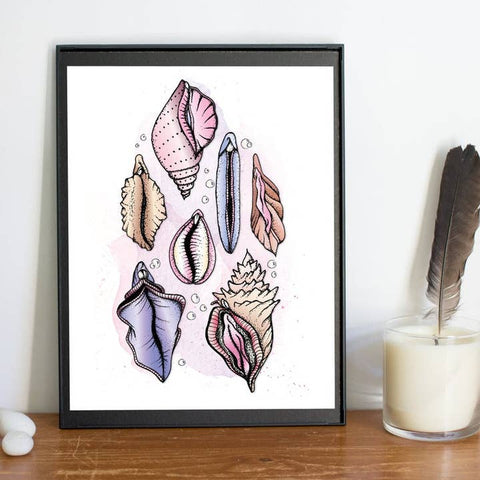 The Vulva Sheshells Art Print - Art Print - Meli TheLover