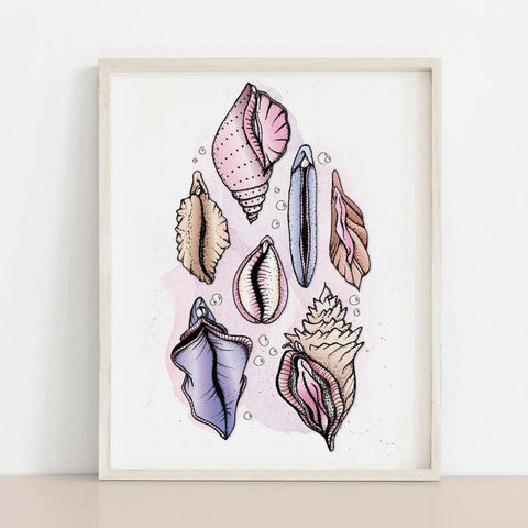 The Vulva Sheshells Art Print - Art Print - Meli TheLover