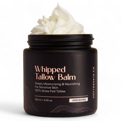 Unscented Whipped Tallow Cream - Facial Lotion - Softer Skin Co.