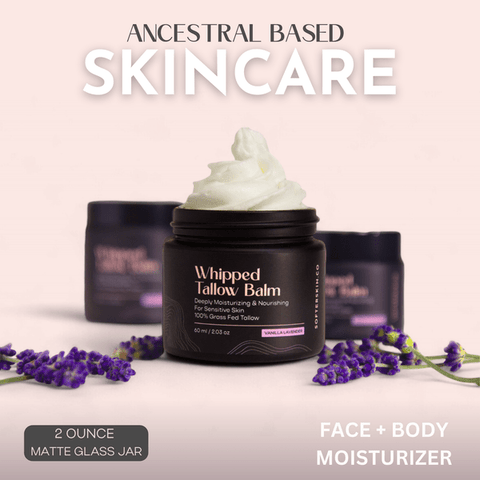 Vanilla Lavender Whipped Tallow Cream - Facial Lotion - Softer Skin Co.