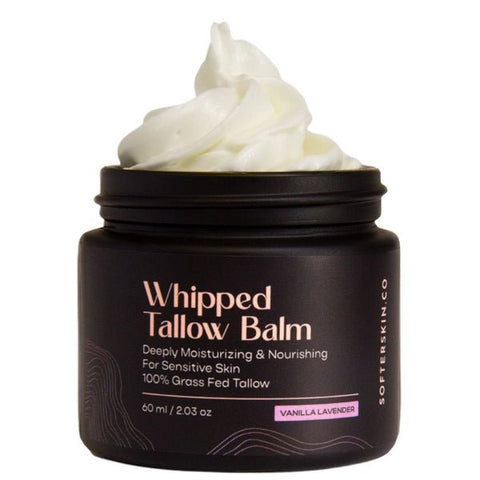 Vanilla Lavender Whipped Tallow Cream - Facial Lotion - Softer Skin Co.