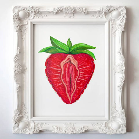 Vulva Strawberry Art Print - Art Print - Meli TheLover