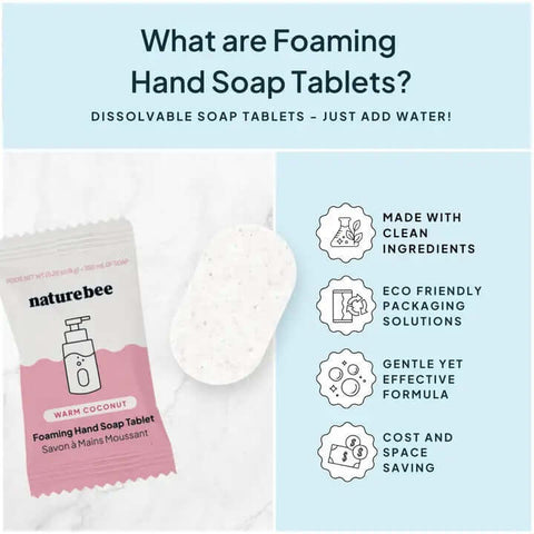 Warm Coconut Foaming Hand Soap Tablet - Hand Soap - Nature Bee
