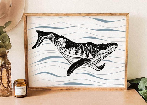 Whale Print (Unframed) - Art Print - Mountain Mornings