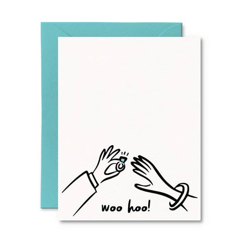 Woo Hoo Engagement Wedding Card - Greeting Card - Pretty By Her